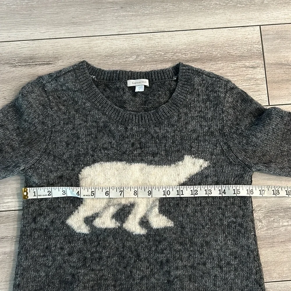 Garnet Hill wool alpaca blend sweater size small polar bear